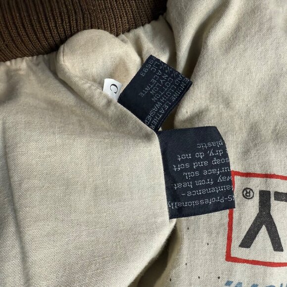 VTG Members Only 90s Brown Distressed Leather Bomber Flight Jacket Mens 42/Large - Picture 9 of 11